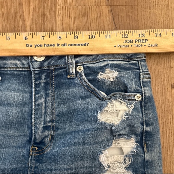 American Eagle Skirt Womens 4 Blue Mini Next Level Stretch X Distressed Preppy - Picture 3 of 7